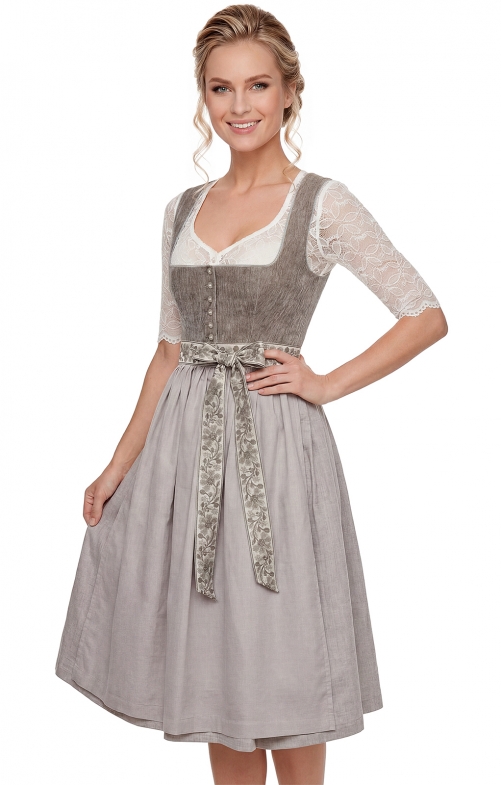 Dirndl 75 cm 2 pezzi LEOPOLDSDORF taupe