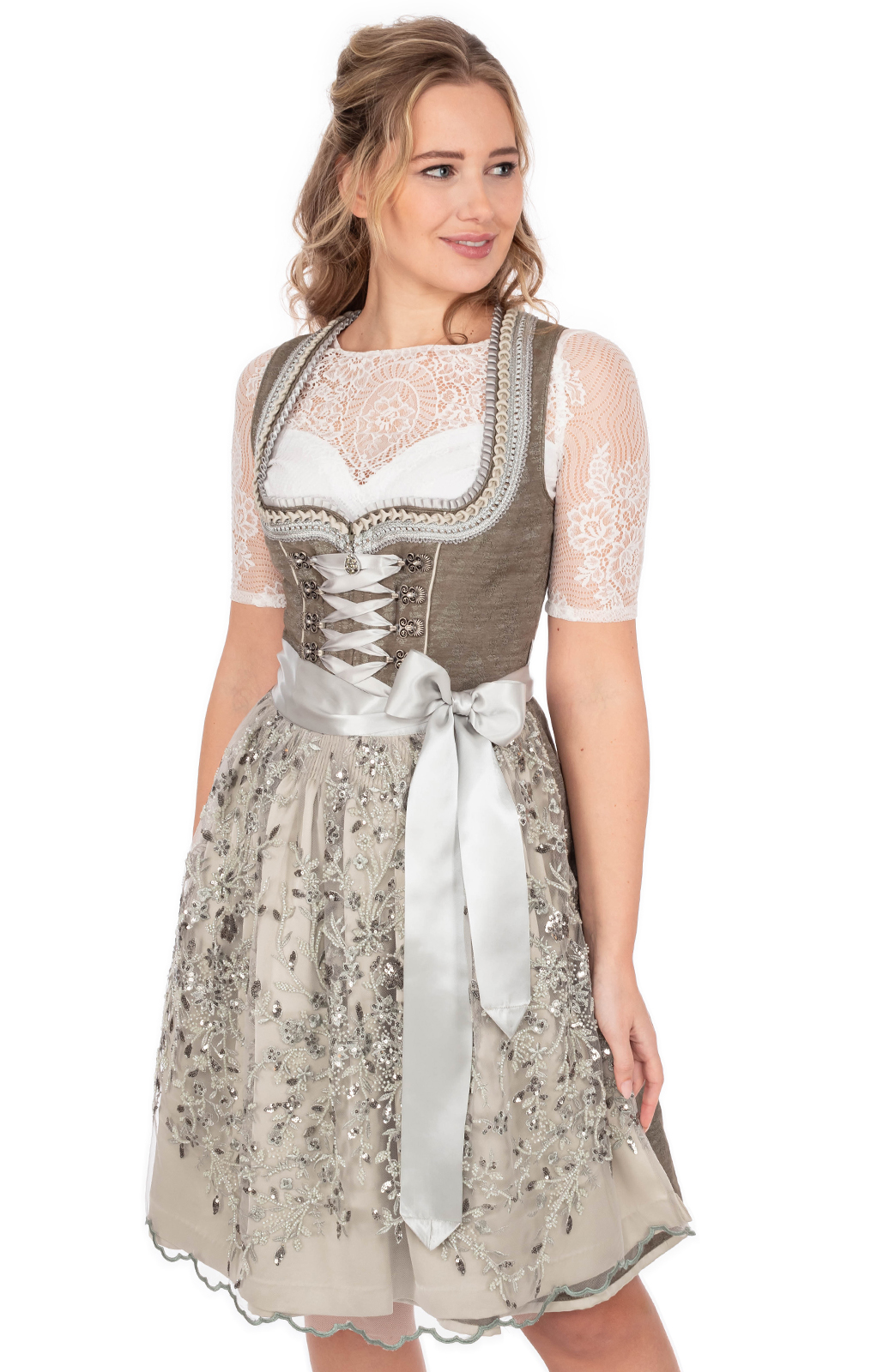 Krüger Dirndl Midi Dirndl 60cm 117167 schilf