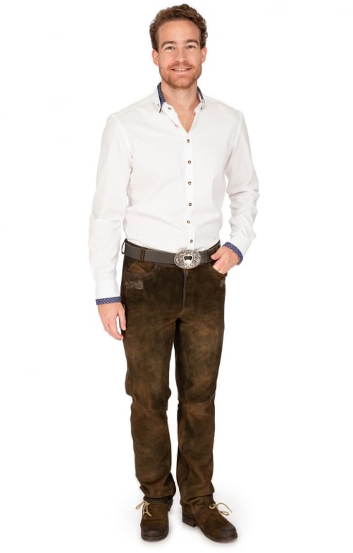 Tiroler Hemd 420004-4249-145 wit manier (Slim Fit)