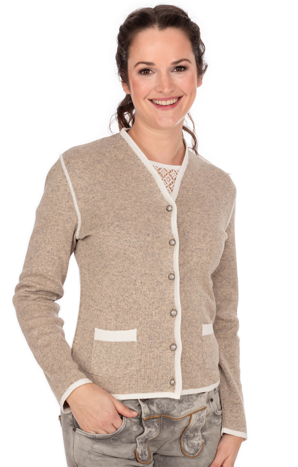 OS-Trachten Strickjacke 457019-0771-04 natur