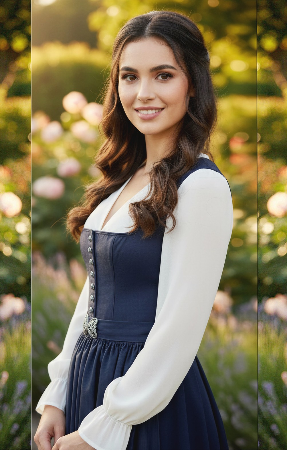 Marjo Dirndl 2tlg. 75 cm KITZINGEN nachtblau - Alpenclassics.de