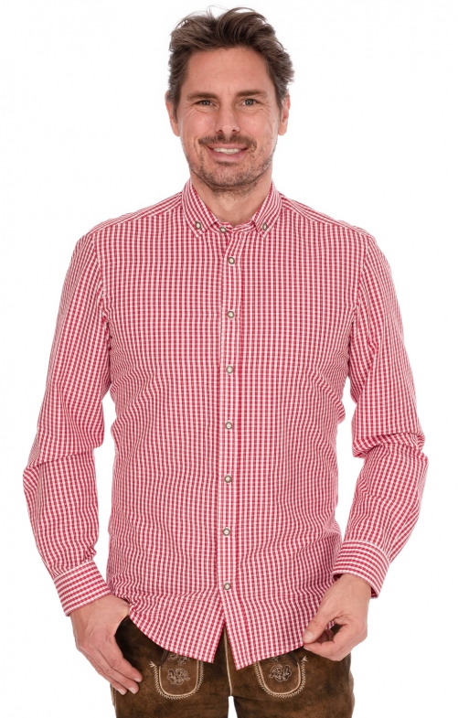 Tiroler overhemden DETMOLD rood (Slim Fit)