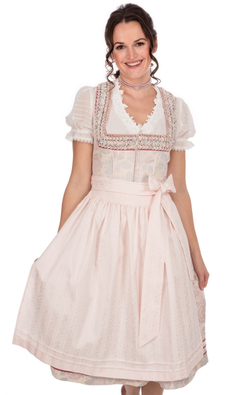 Dirndl midi 2 delig 70cm 112866 roze